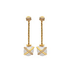 Fred of Paris Baie De Anges 18k Yellow Gold Diamond + Freshwater Pearl Earrings I