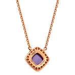 Fred of Paris Paindesucre 18k Rose Gold Diamond + Amethyst Pendant Necklace