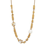 Fred of Paris Baie De Anges 18k Yellow Gold Diamond + Freshwater Pearl Necklace II