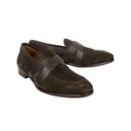 Criss-Cross Penny Loafers // Brown (US: 11)