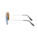Eagle Eyes Optic // Memory Flex Polarized Sunglasses // Silver + Blue Mirror