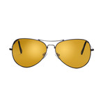 Eagle Eyes Optic // Memory Flex Polarized Sunglasses // Black + Gold Flash Mirror
