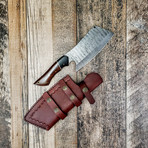 Damascus Chef Cleaver // Two-Tone Micarta Handle