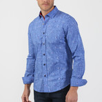 Chambray Button-Up Long Sleeve Shirt // Royal Blue (L)