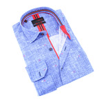 Chambray Button-Up Long Sleeve Shirt // Royal Blue (M)