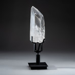 Lemurian Quartz Crystal + Rotating Metal Stand