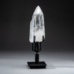 Lemurian Quartz Crystal + Rotating Metal Stand