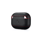 AirPod Pro Leather Case // Black + Red Trim