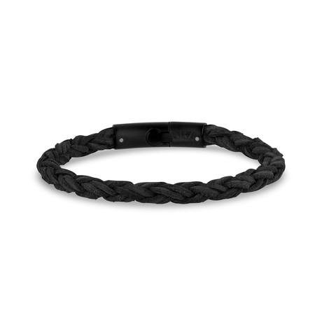 Velvet Leather Bracelet // 6mm // Black (7.5"L)