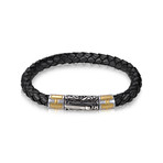 Braided Leather Bracelet // 6mm // Black (7.5"L)