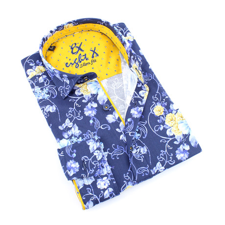 Jerry Button-Up Long Sleeve Shirt // Navy (S)