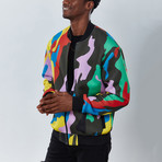 Abstract Bomber Jacket // Multicolor (S)