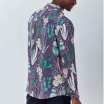 Cactus Button Down Shirt // Purple (L)
