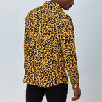 Animal Print Long Sleeve Shirt // Yellow + Multi (L)