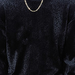 Leopard Velvet Sweatshirt // Black (M)