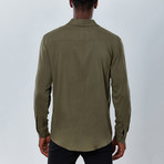Classic Button Down Shirt // Olive Green (L)