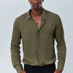 Classic Button Down Shirt // Olive Green (S)