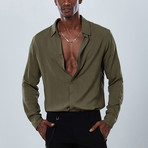 Classic Button Down Shirt // Olive Green (XL)