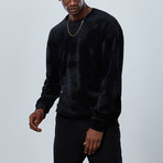 Leopard Velvet Sweatshirt // Black (S)