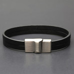 Huerta Leather Bracelet // Black (Small - 6.5")