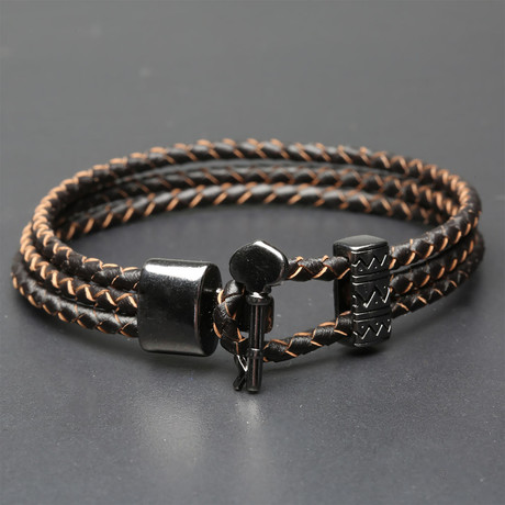 Ade Niro Leather Bracelet // Brown (Small - 6.5")