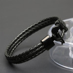 Ade Niro Leather Bracelet // Black (Large - 7.5")