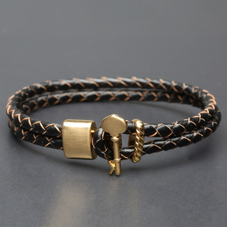 Bali Gold Bracelet // Brown (Small - 6.5")