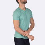 Chandler Short-Sleeve Polo Shirt // Green + Navy (L)