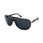 Versace // Men's VE2140-100287 Aviator Full Rim Sunglasses // Black + Gold + Gray
