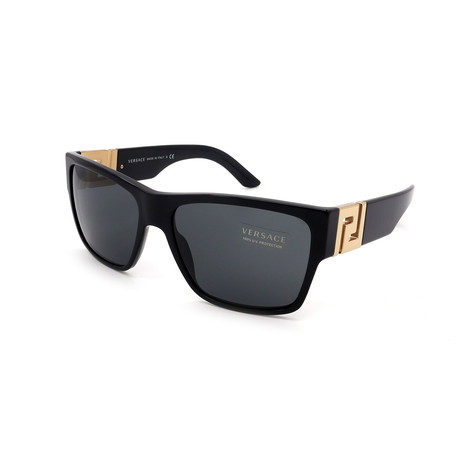 Versace // Men's VE4296-GB187 Logo Sunglasses // Black + Gray + Gold