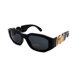 Versace // Men's VE4361-GB187 Oval Sunglasses // Black + Gold + Gray