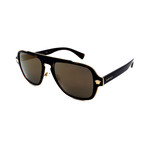 Versace // Men's VE2199-12524T Pilot Sunglasses // Havana + Flash Gold