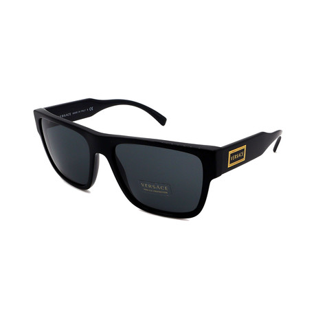 Versace // Men's VE4379-GB187 Square Sunglasses // Shiny Black + Gray