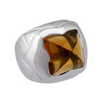 Bulgari 18k White Gold Citrine Pyramid Ring // Ring Size: 7 // Pre-Owned