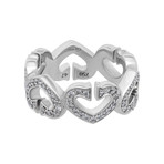 Cartier 18k White Gold Diamond C Heart Ring // Ring Size: 4.75 // Pre-Owned