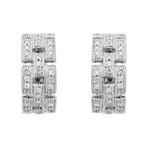 Cartier 18k White Gold Diamond Maillon Panthere Earrings // Pre-Owned