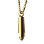 Stainless Steel Stash Bullet Pendant + Box Chain // Gold Plated