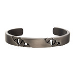 Stainless Steel Curb Bangle // Antique Gunmetal