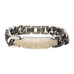 Matte Stainless Steel ID Chain Bracelet // Silver