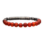 Agate Beads + Box Chain Bracelet // Red