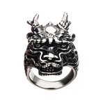 Oxidized Stainless Steel Dragon Ring // Antique Gunmetal (Ring Size: 9)