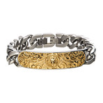 Steel Nymeria Lion ID Chain Bracelet // Gold Plated