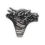 Oxidized Stainless Steel Dragon Ring // Antique Gunmetal (Ring Size: 9)