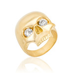 White Diamond Skull Ring // Yellow Gold (9)