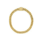 White Diamond Cuban Link Necklace // Yellow Gold