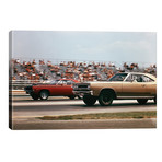 1970s 2 Cars Drag Racing Grandstand // Race Speed Competition Automotive Brownsville Indiana Raceway // Vintage Images