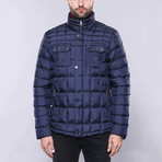 Slim-Fit Quilted Coat // Navy (Euro: 50)