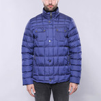 Slim-Fit Quilted Coat // Royal Blue (Euro: 48)