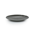 Culinaria Coupe // Warm Dinner Plate Set // Marble Black (Set of 4)