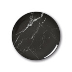 Culinaria Coupe // Warm Dinner Plate Set // Marble Black (Set of 4)